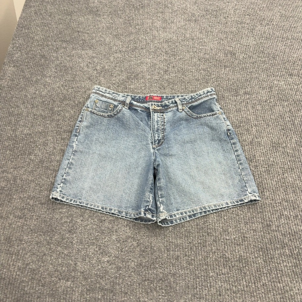 Faded Glory Shorts Ladies 12 Blue Cotton Denim Mid Rise Casual Y2K Style
